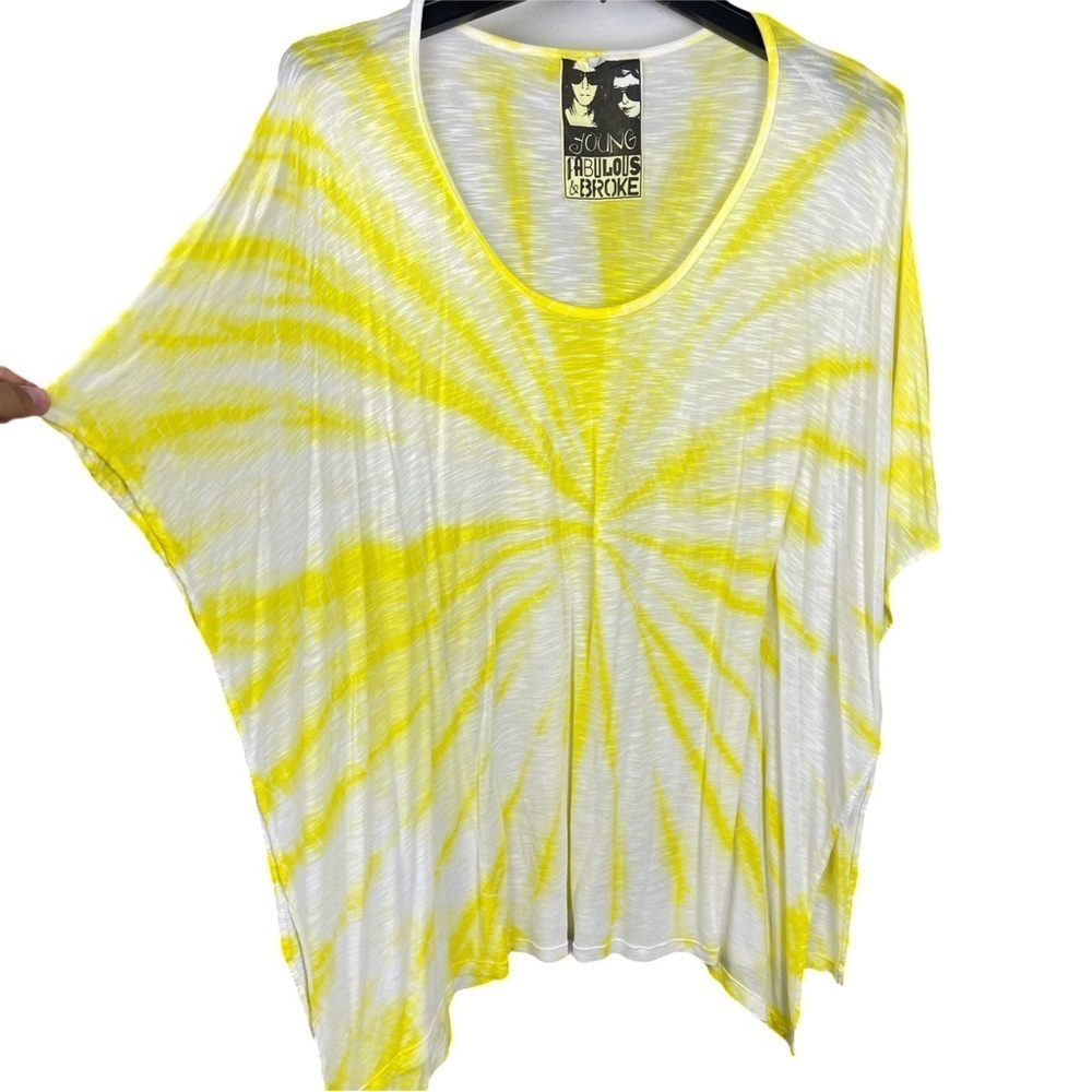 ✅ Young Fabulous & Broke Yellow Tee shirt M